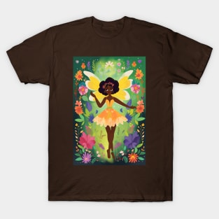 Cute Fairy in the Floral Garden T-Shirt